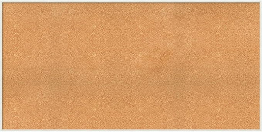 Amanti Art Natural Cork Board for Wall, 29x57 Vision Board with White Frame, Oversize Corkboard Office Decor for Home Organization, Modern Corkboard Pinboard to Display Items for Home Organization in-DeskLoop Office