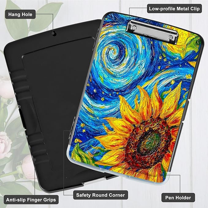 Starry Sunflower A4 Clipboard - Image 5