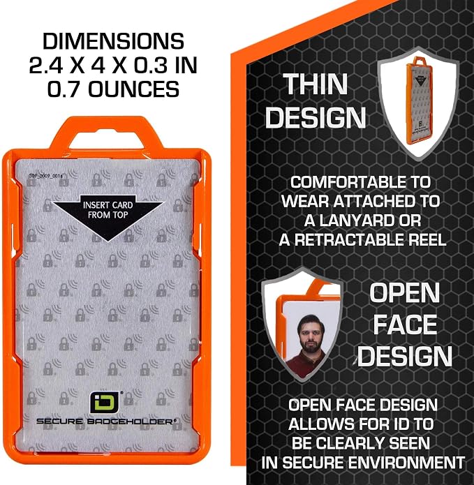 ID Stronghold - RFID Blocking Secure Badge Holder - Duolite 2 Card ID Holder - - Image 2