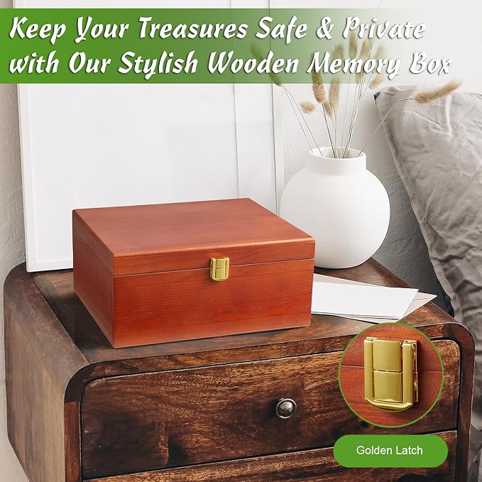 DRASTAR Wooden Keepsake Box, Large Storage Box - Image 6