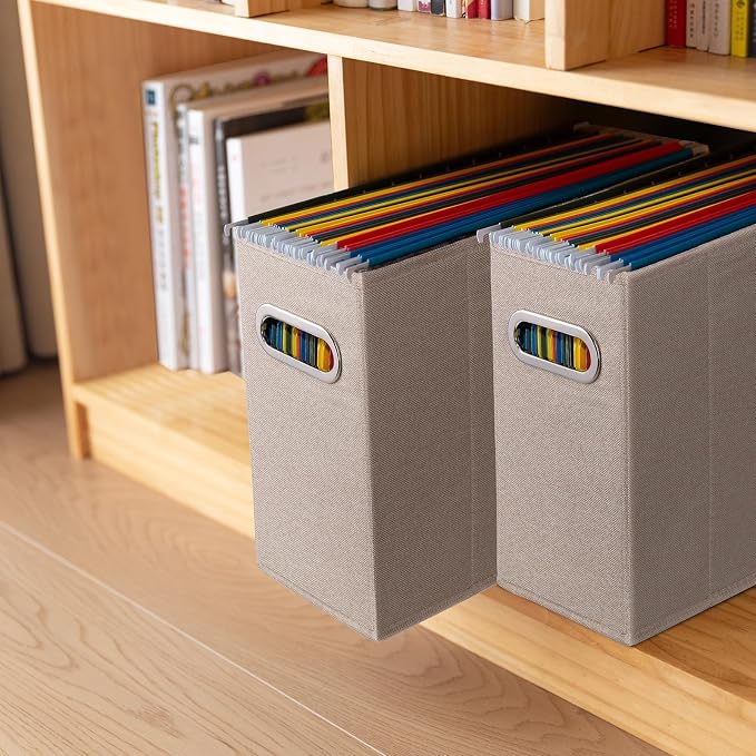 6 Packs Letter Size File Organizer, File Folders Organizer, Fabric Storage Box - Image 7