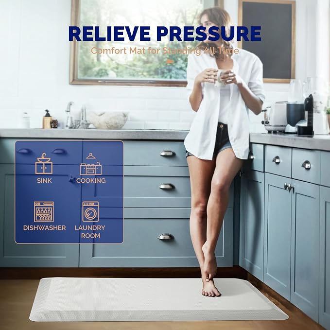 FEATOL Anti Fatigue Mats for Standing, 9/10 Extra Thick Ergonomic Standing Desk - Image 4