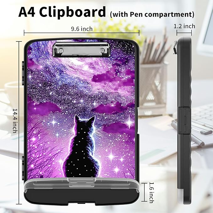 Clipboard with Storage High Capacity Plastic Nursing Clipboards with Pen Holder - Image 2