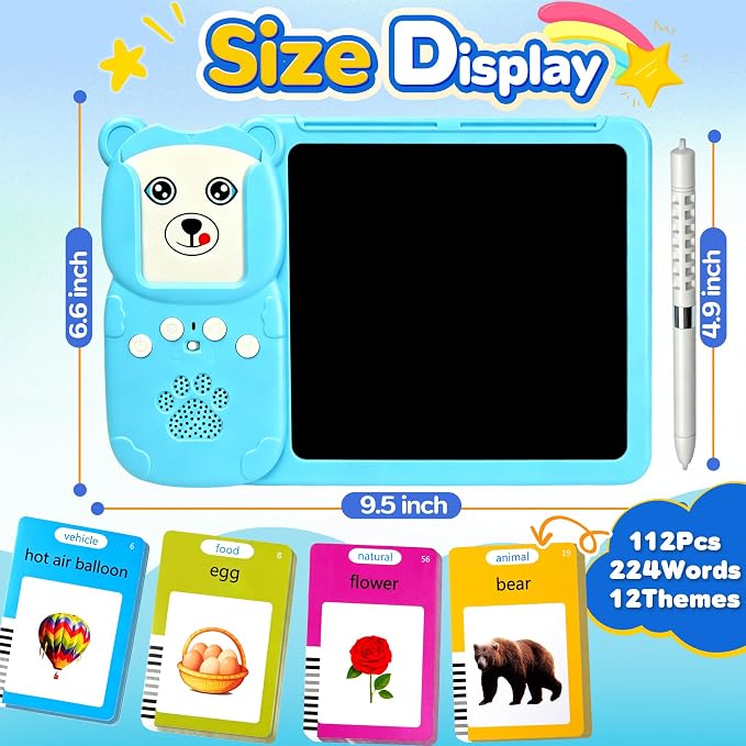 Talking Flash Cards for Toddlers Language Learning Sensory Educational Toys for - Image 2