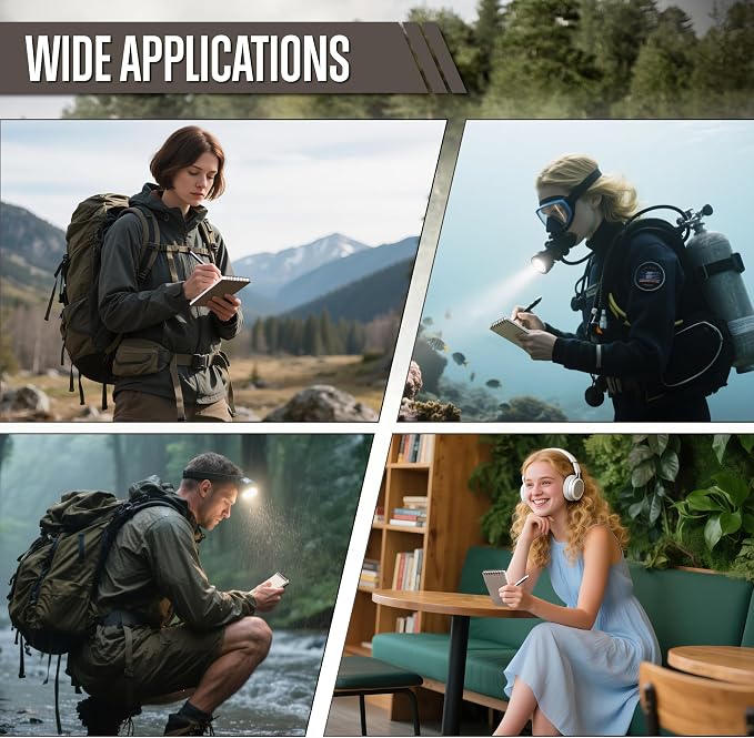 GLORYFIRE Waterproof Notebook Tactical All-Weather Spiral Memo Paper Notepad - Image 7