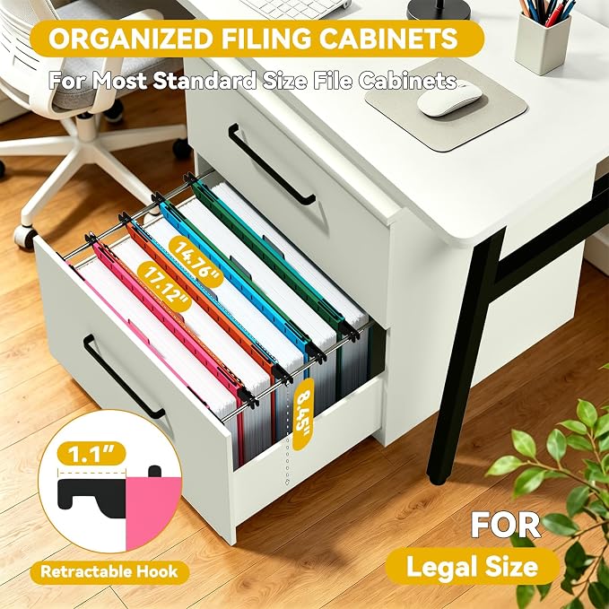 Plastic Legal Size Hanging File Folders, 12 Pack Sturdy Legal Hanging Folder - Image 3
