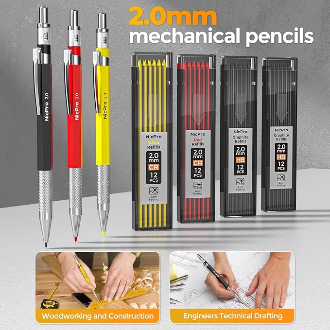 Nicpro 39 Pack Carpenter Pencils - Image 4