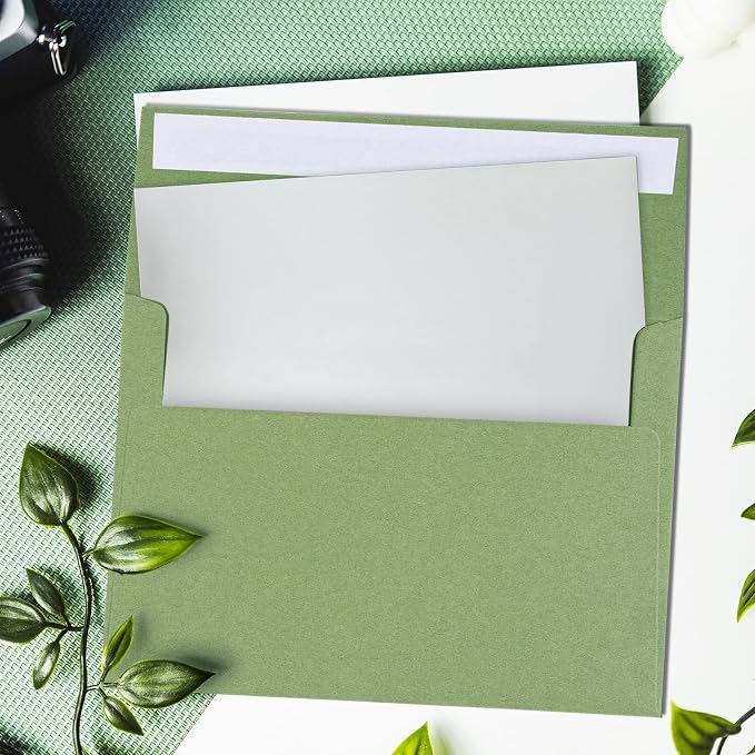 100 Pack Sage green 5x7 Envelopes - Image 3