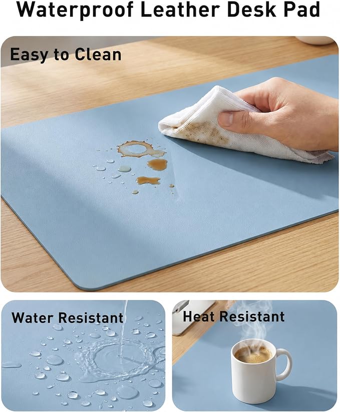 Aothia Faux Leather Desk Mat for Keyboard & Mouse | Large desk mat for keyboard - Image 7