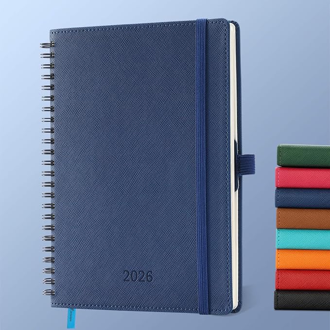IN-LUXPRO Planner 2026 Daily Weekly and Monthly, 12 Months Spiral Bound by IN-LUXPRO