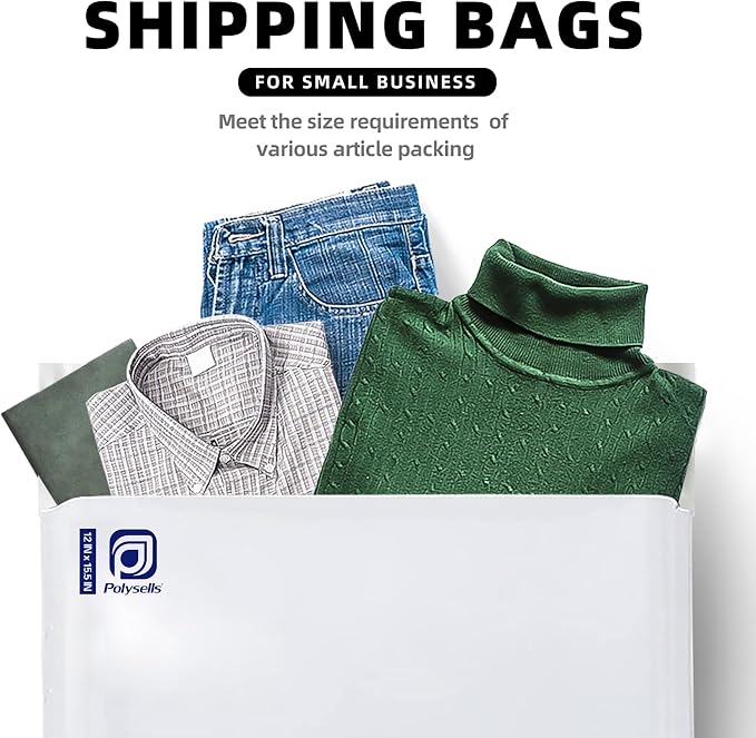 POLYSELLS 200 pcs 12x15.5 Inches White Poly Mailers Shipping Envelopes - Image 3