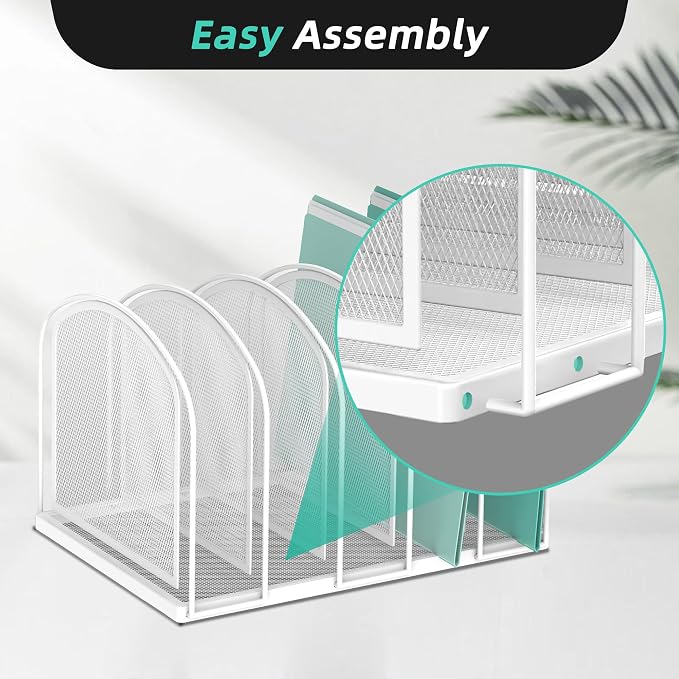 SUPEASY File Organizer 5-Section Mesh Desk Organizer, Upright File Organizer - Image 3