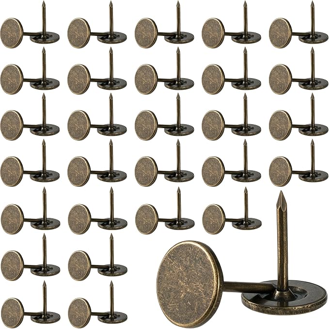 120pcs Metal Thumb Tacks, 0.4x0.51in, Bronze | Metal, Heavy Duty Flat Head by Unknown