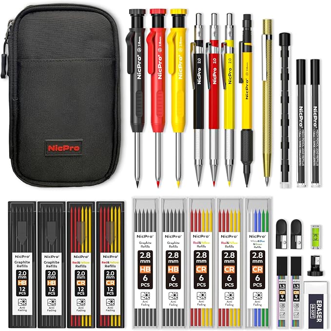 Nicpro 28 Pack Carpenter Pencil Set by Nicpro