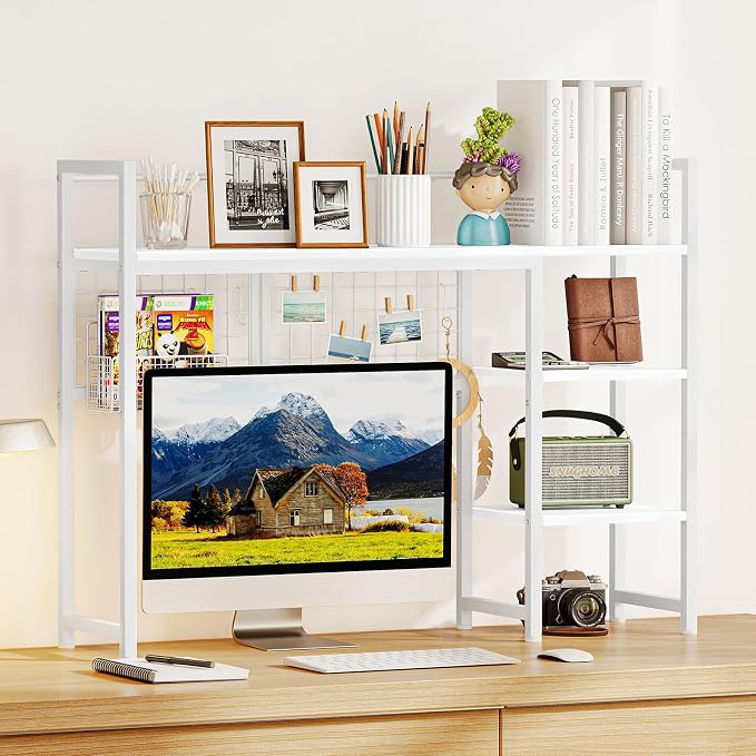 Snughome Desk Shelf, 38.6" Desktop Organizer Shelf, Desk Hutch - Image 2