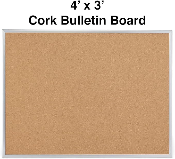 Staples Cork Bulletin Board, Aluminum Frame, Wall Mounted - Image 2