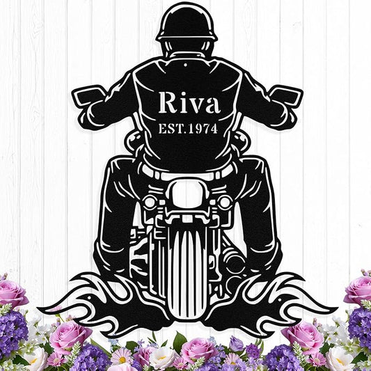 Custom Motorcycle Metal Signs Personalized Biker Name Sign Custom Garage Decor by HengMeiZiK
