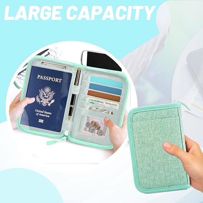 Passport Holder for Travel Essentials, RFID Blocking Protector Passport Wallets - Image 4