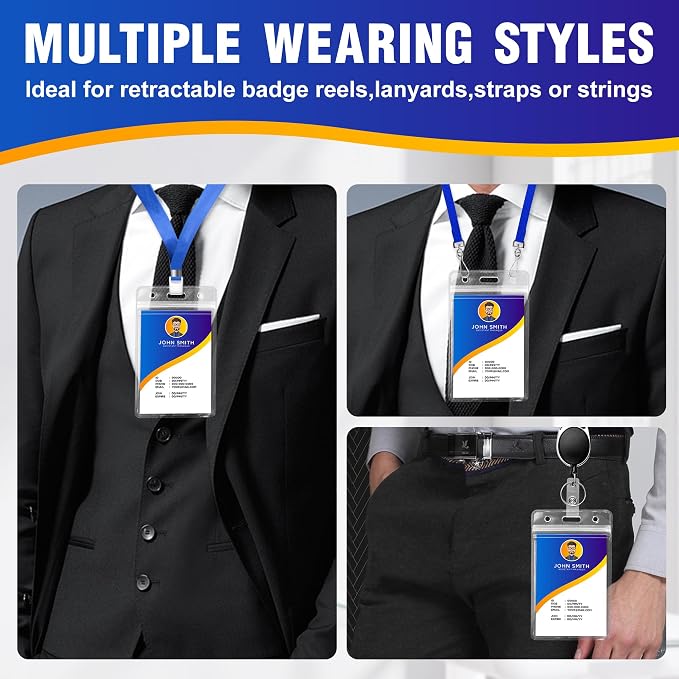 10Pack Vertical ID Badge Holder - Image 5