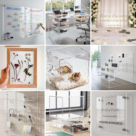 CALPALMY 1/4" Thick Clear Large Acrylic Sheets - Image 6