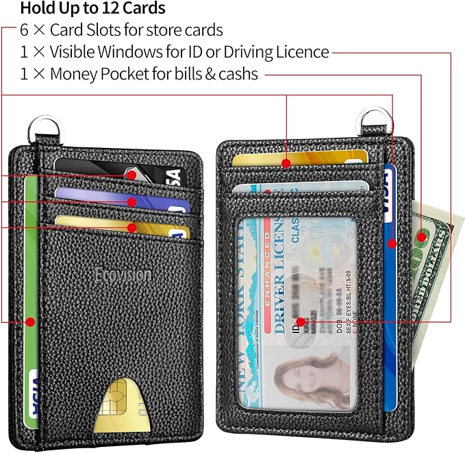Slim Minimalist Front Pocket Wallet, RFID Blocking Credit Card Holder Wallet - Image 5