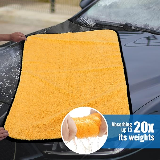 HOMEXCEL Microfiber Towels for Car, Premium Cleaning Cloth Lint Free,Scratch Free, Strong Water Absorption, Car Washing Drying Towel for Household, Auto Detailing, Windows, 16" x 24 ", 3 Pack-DeskLoop Office