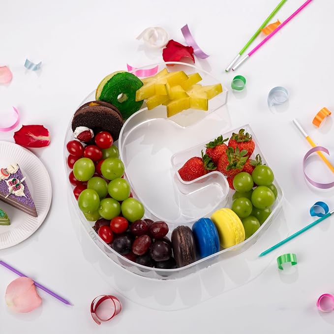 11" Clear Acrylic Letter & Number Charcuterie Tray-Reusable Fillable Alphabet - Image 2
