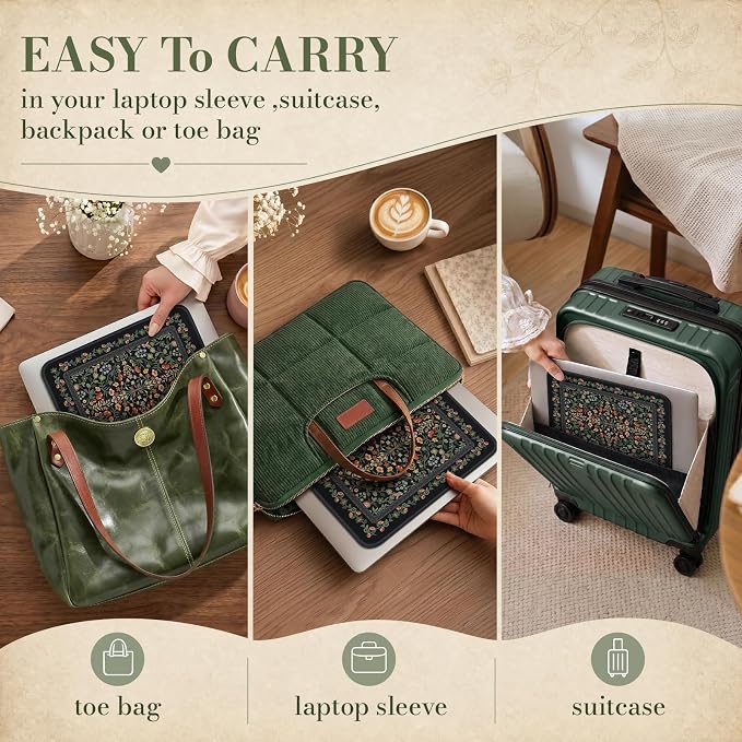 iCasso Aesthetic Small Floral Mouse Pad, Mini Portable Travel Mousepad - Image 6