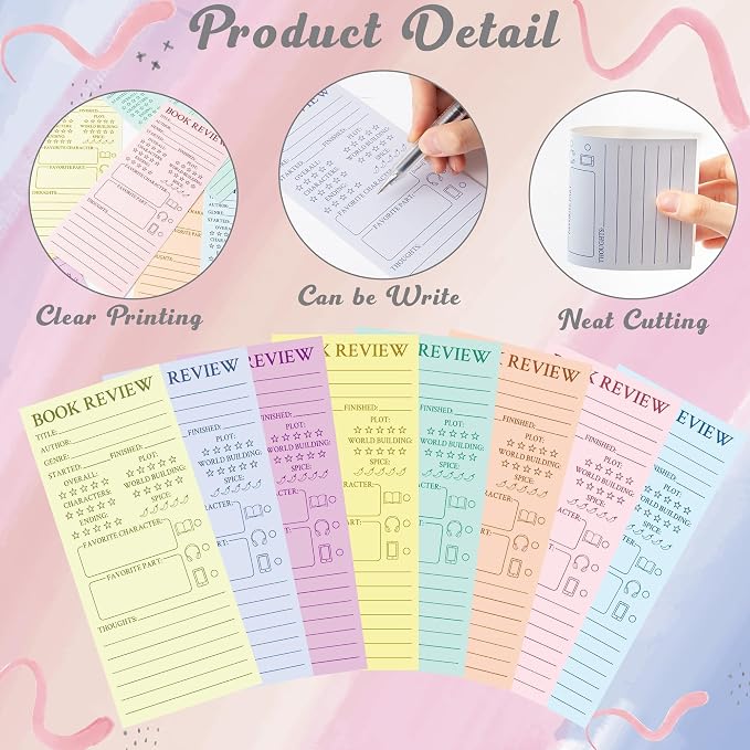 L1rabe Colorful Book Review Bookmarks - Image 3