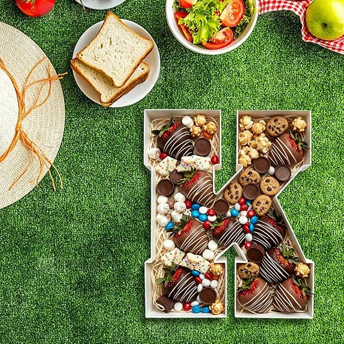 Plastic Fillable Letter Charcuterie Box, 10in Reusable Alphabet Shaped Tray - Image 7