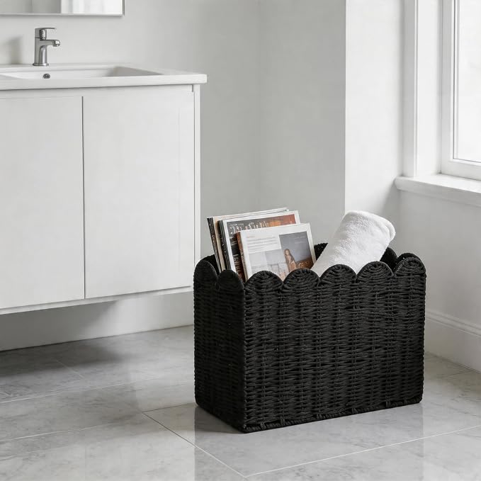 Black Paper Rope Magazine Holder - Image 8