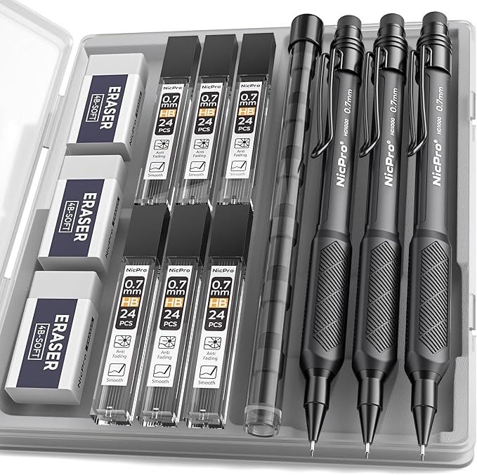 Nicpro 0.7 mm Mechanical Pencil Set by Nicpro