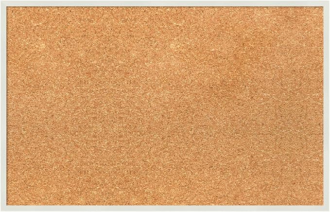 Amanti Art Natural Cork Board for Wall, 15x23 Vision Board with White Frame, Small Corkboard Office Decor for Home Organization, Modern Corkboard Pinboard to Display Items for Home Organization in-DeskLoop Office