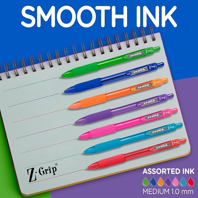 Zebra Pen Z-Grip Recycled Retractable Ballpoint Pens, Durable Metal Clip - Image 3