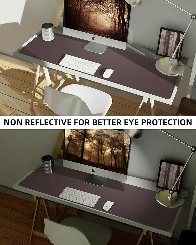 AFIING Leather Desk Pad Protector, Mouse Pad, Office Desk Mat, Non-Slip PU - Image 6