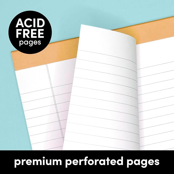 PAPERAGE Lined Legal Pads, 6 Pack, 50 Sheets Each, Wide/Legal Ruled, Note Pads - Image 4