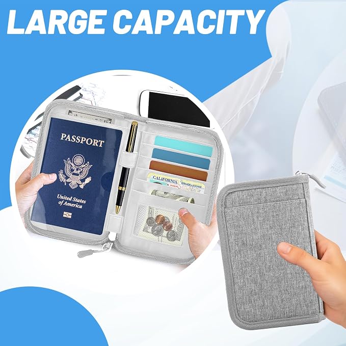 Passport Holder for Travel Essentials, RFID Blocking Protector Passport Wallets - Image 5