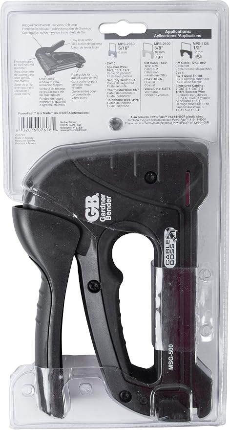 Gardner Bender MSG-501B Heavy-Duty Cable Boss Staple Gun, Secures Coax - Image 5