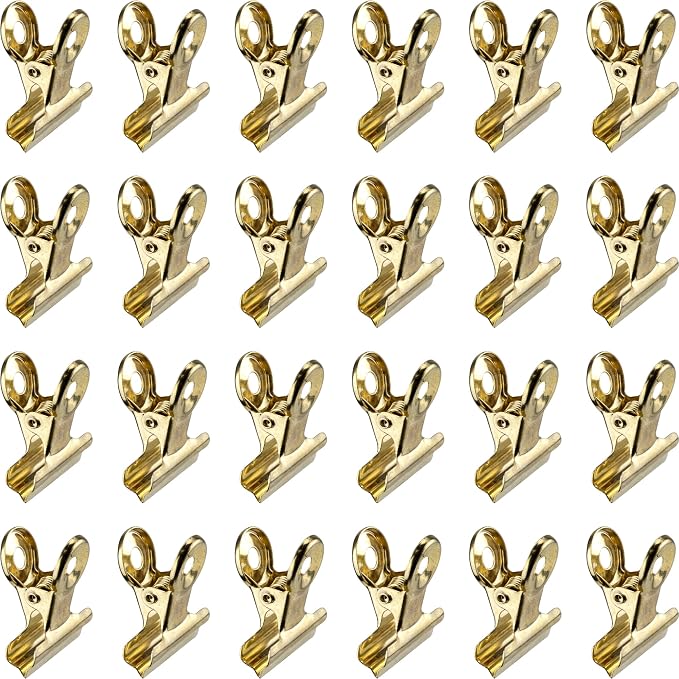 50 Pcs Gold Metal Hinge Clips Small Bulldog Clips Hinge Binder Clips Mini - Image 2