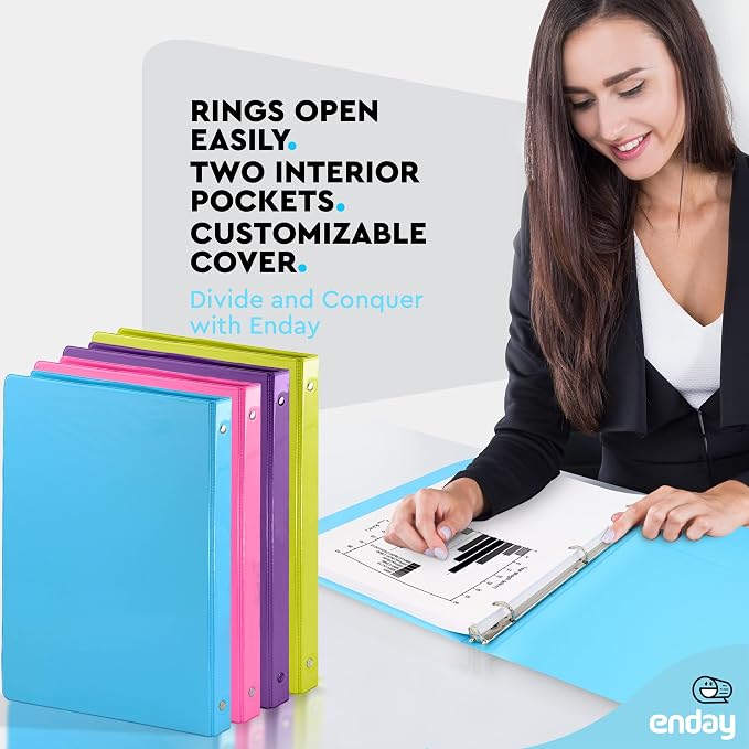 ½ Inch 3 Ring Binder .5 inch Clear View Cover - Image 2