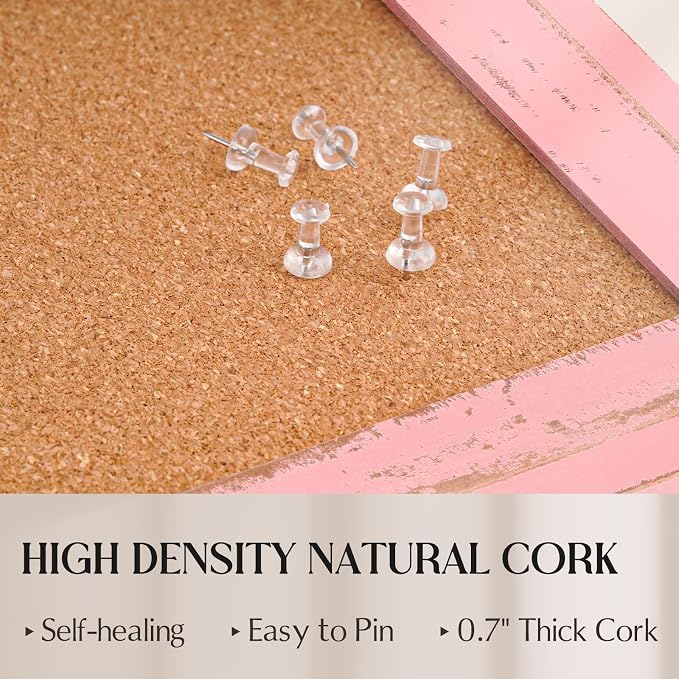 Cork Board Bulletin Board, Decorative Pin Board, Wall Mounted, - Image 4