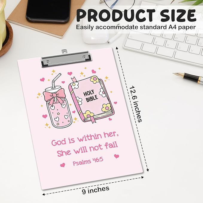 APIILVPQ Pink Clipboard, Bible Verse Clipboards - Image 2
