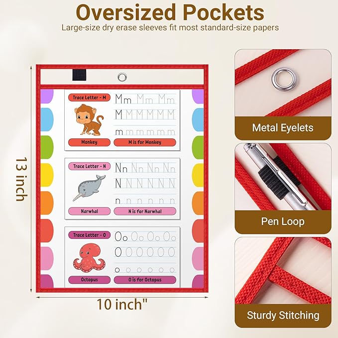 AKONEGE 30 Pack Oversized Dry Erase Pocket Sleeves - Image 2