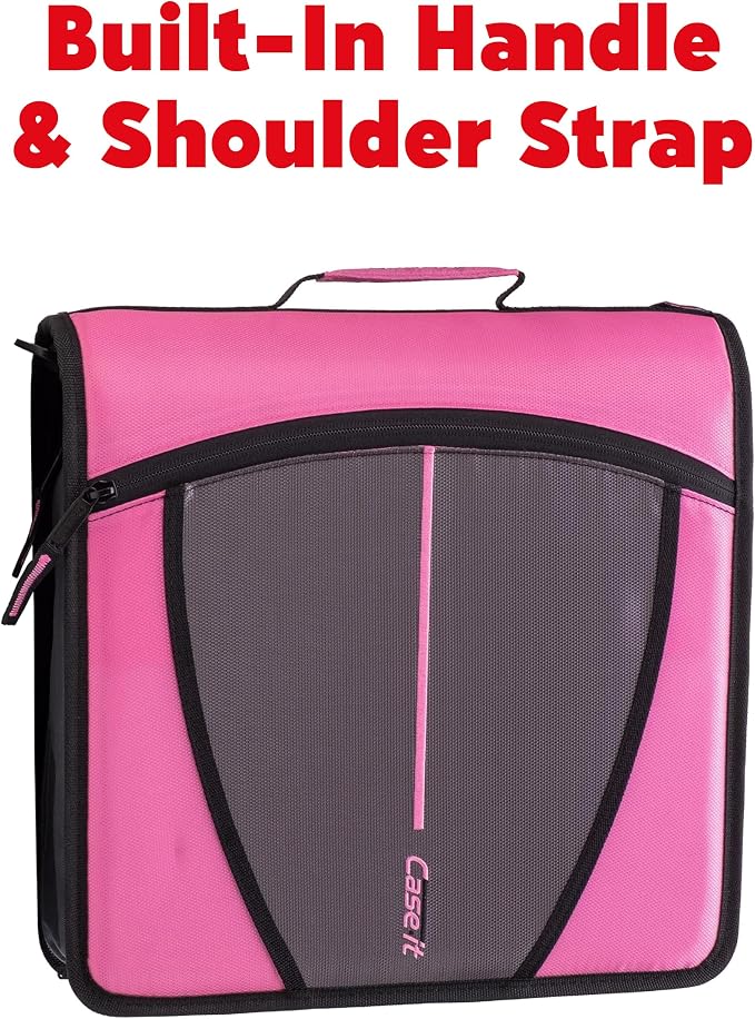 Case-it Mighty Zip Tab Zipper Binder, Expanding File Folder and Shoulder Strap - Image 3