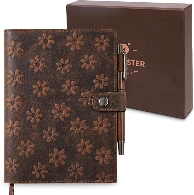 moonster Floral Leather Journal by MoonsterHandmadeLeather