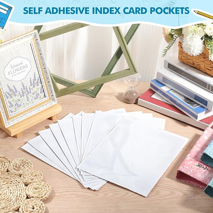 Outus 30 Pcs Self Adhesive Shop Ticket Holders Clear Plastic Sleeves Adhesive - Image 4