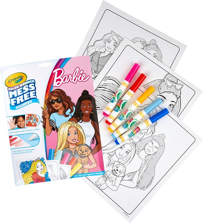 Crayola Barbie Color Wonder Coloring Set, Mess Free Coloring Book Pages - Image 6