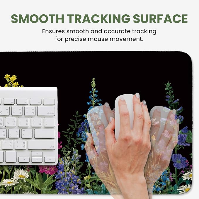 Aesthetic Desk Mat, Cute Starlit Floral Desk Pad Protector - Image 4