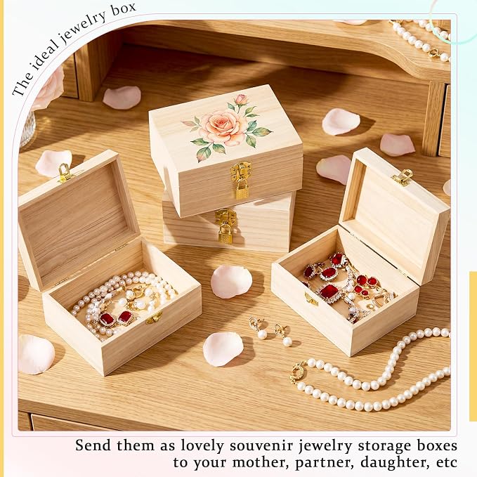 CroBlissful 12 Set 24 Pcs Unfinished Wood Box - Image 4