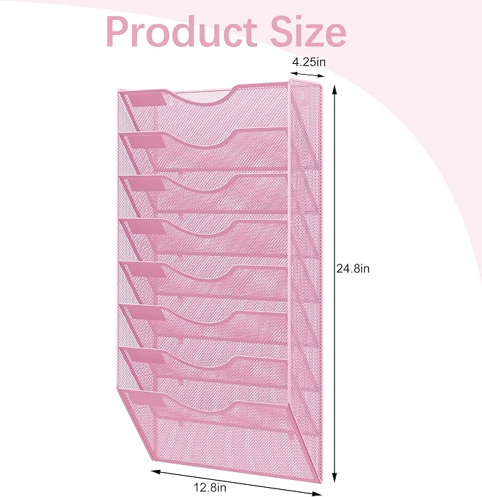EasyPAG 8 Pocket Mesh Wall File Organizer, Hanging Paper Folder Holder - Image 9